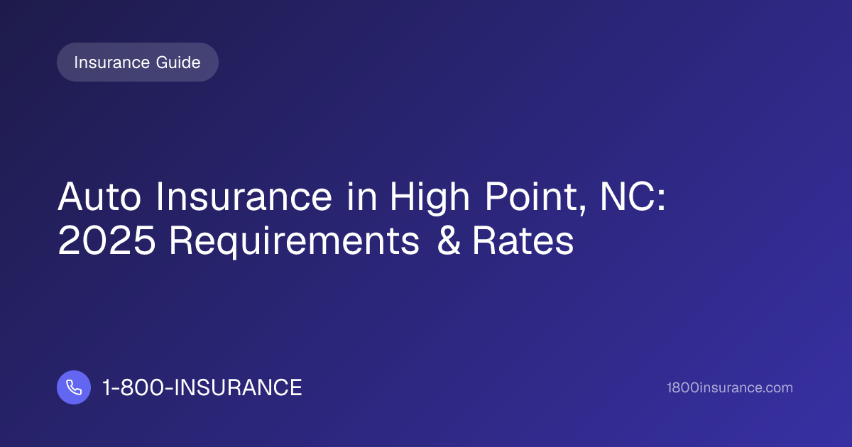 Auto Insurance in High Point, NC: 2025 Requirements & Rates