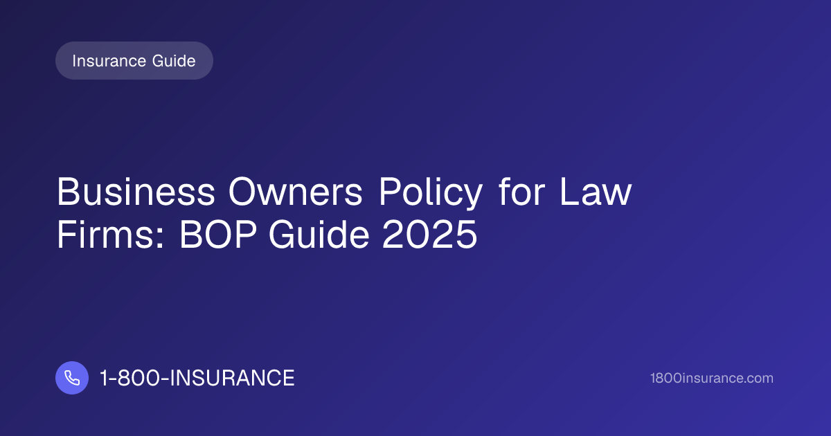 Business Owners Policy for Law Firms: BOP Guide 2025 | 1-800-INSURANCE