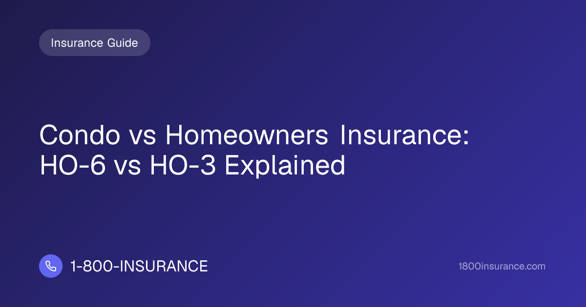 Condo vs Homeowners Insurance: HO-6 vs HO-3 Explained