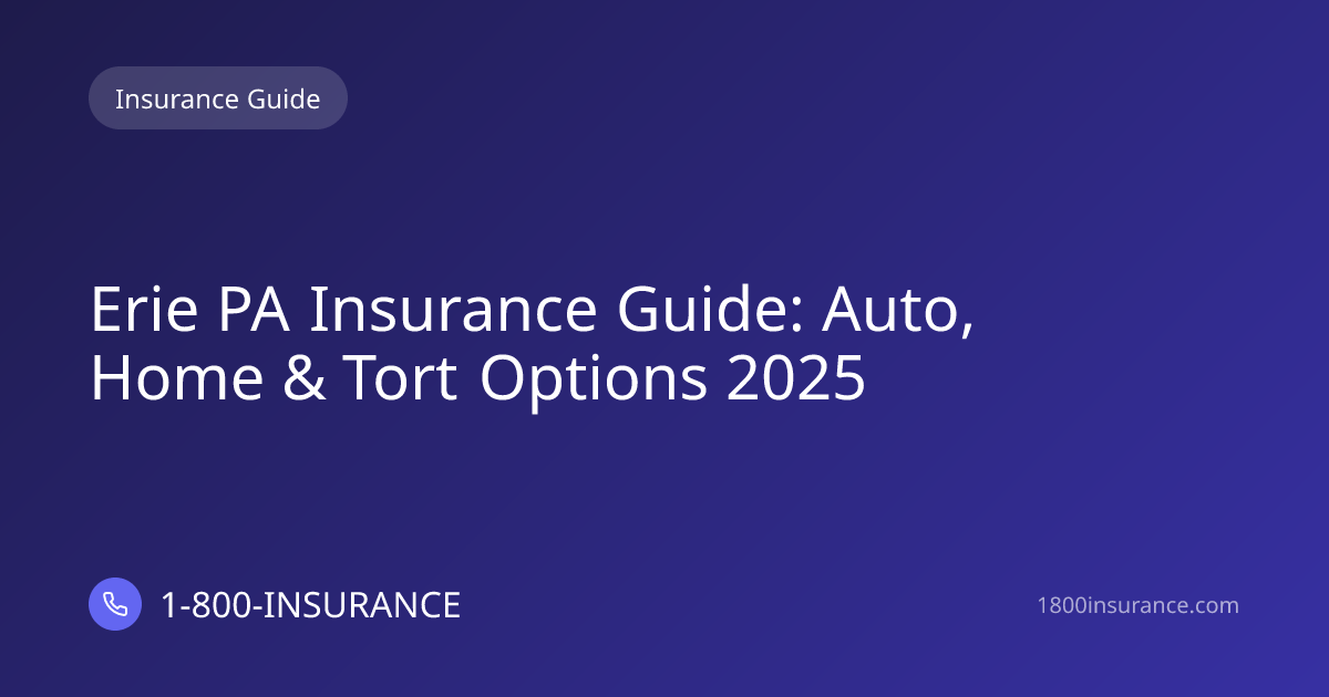 Erie PA Insurance Guide: Auto, Home & Tort Options 2025
