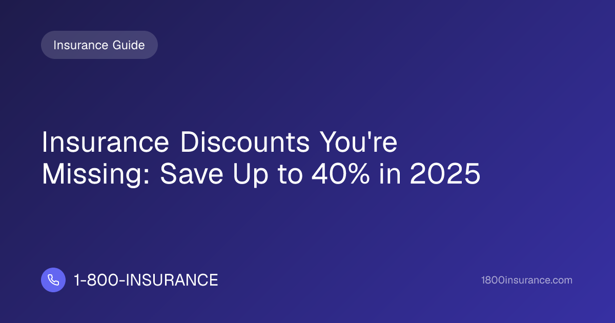 Insurance Discounts You're Missing: Save Up to 40% in 2025