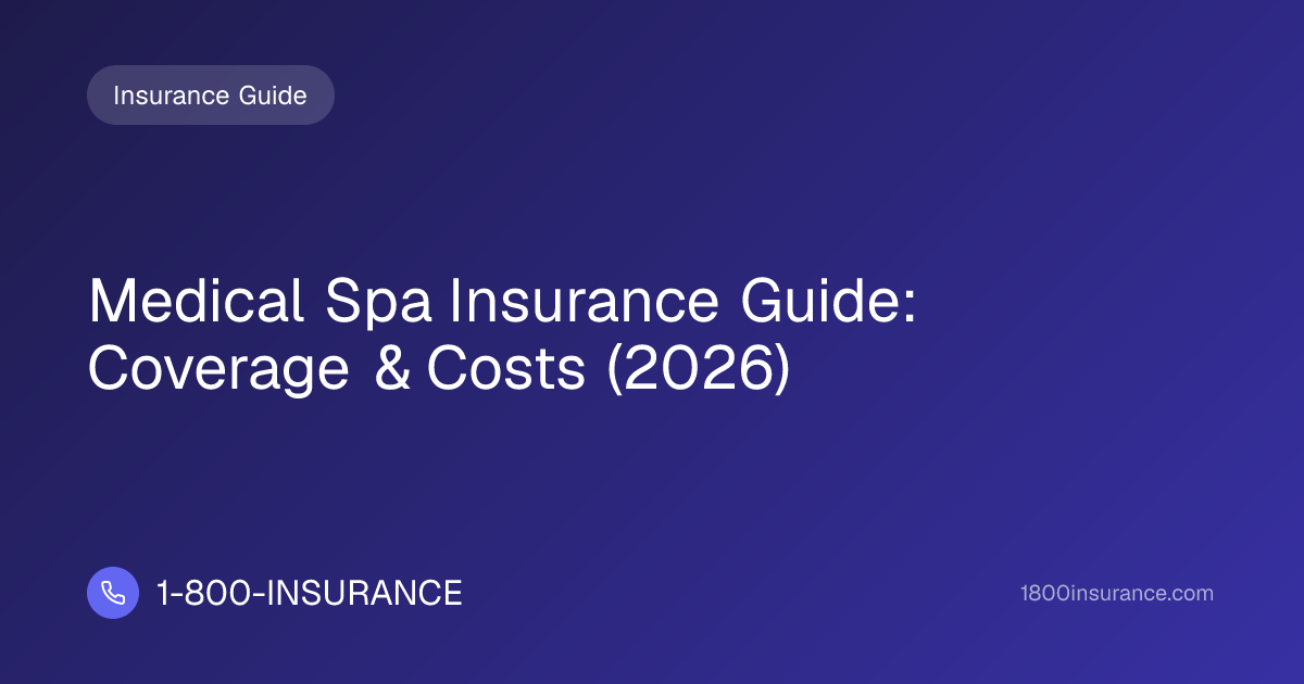 Medical Spa Insurance Guide: Coverage & Costs (2026) | 1-800-INSURANCE