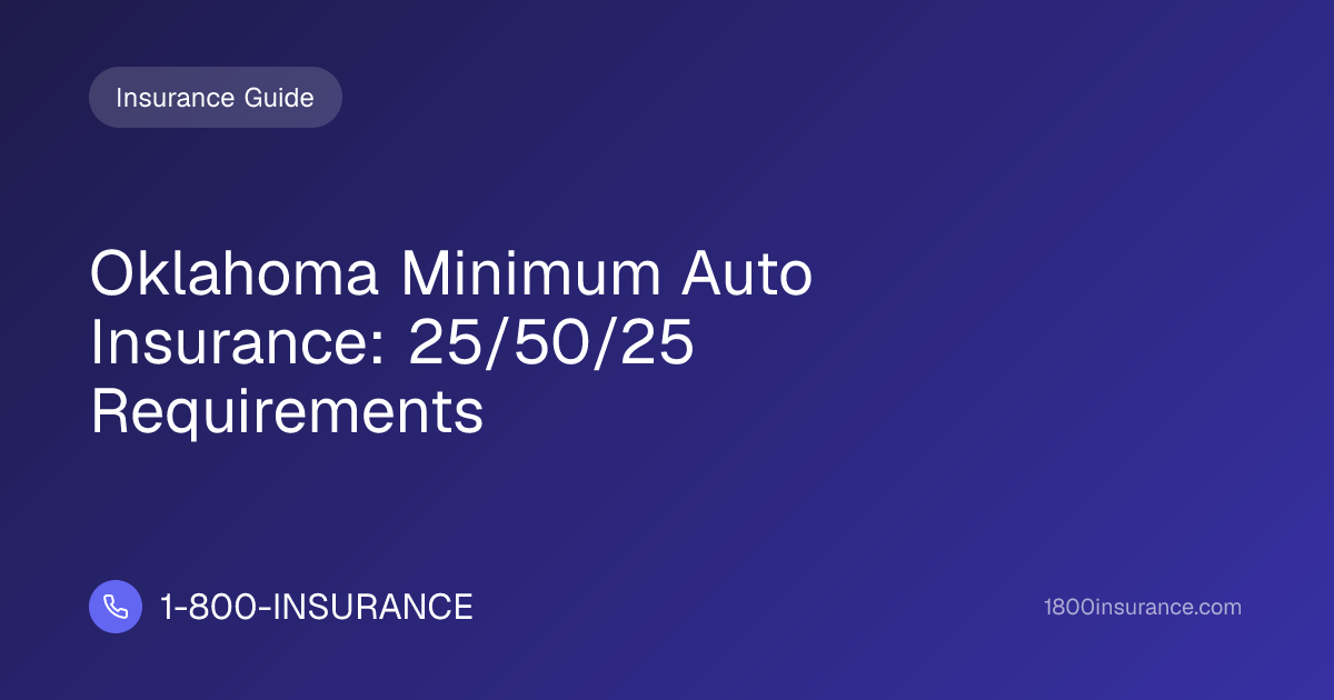 Oklahoma Minimum Auto Insurance: 25/50/25 Requirements