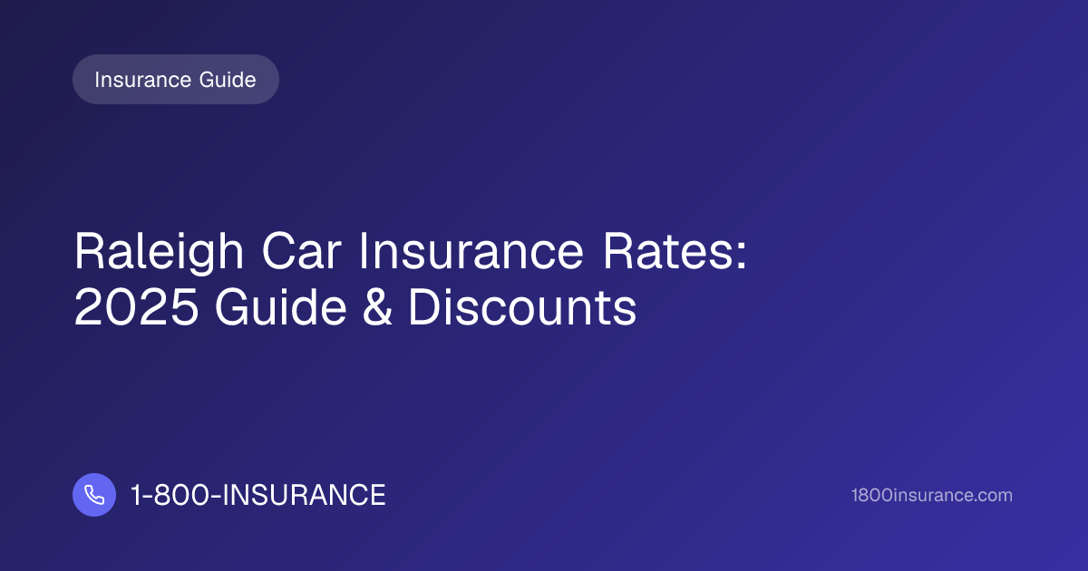 Raleigh Car Insurance Rates: 2025 Guide & Discounts | 1-800-INSURANCE