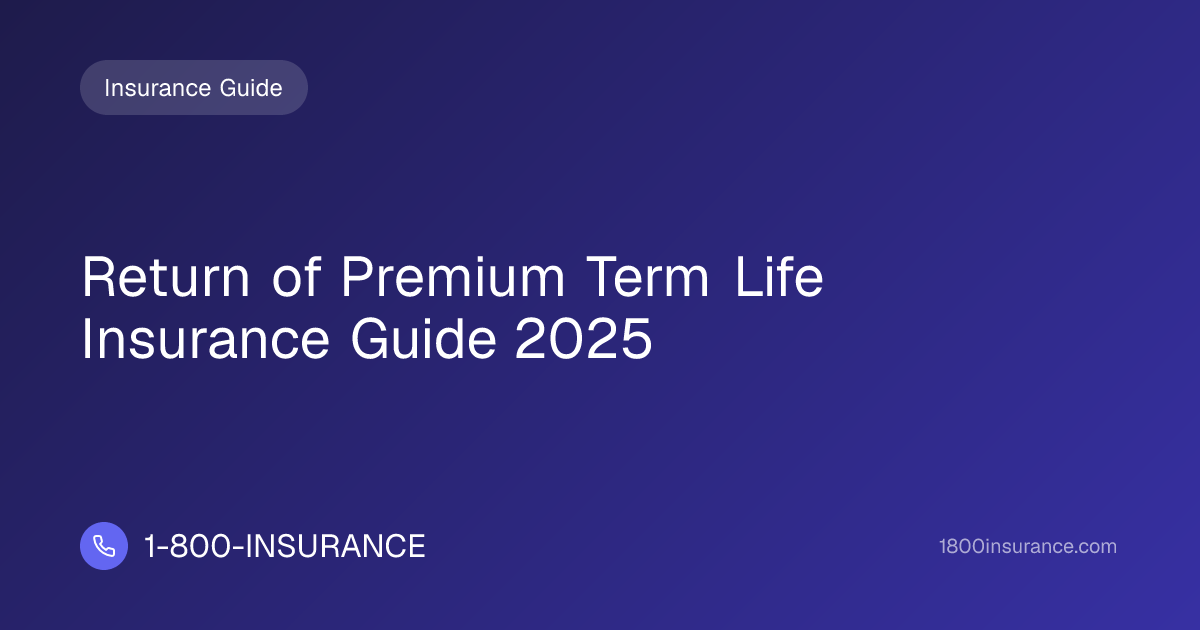 Return of Premium Term Life Insurance Guide 2025 | 1-800-INSURANCE