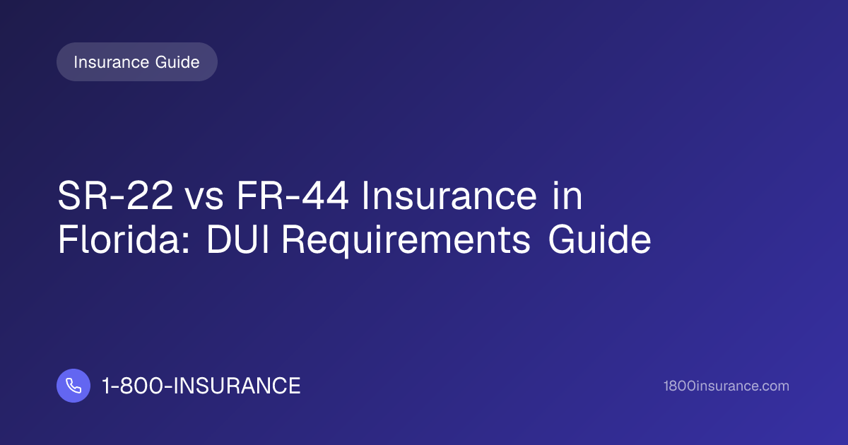 SR-22 vs FR-44 Insurance in Florida: DUI Requirements Guide